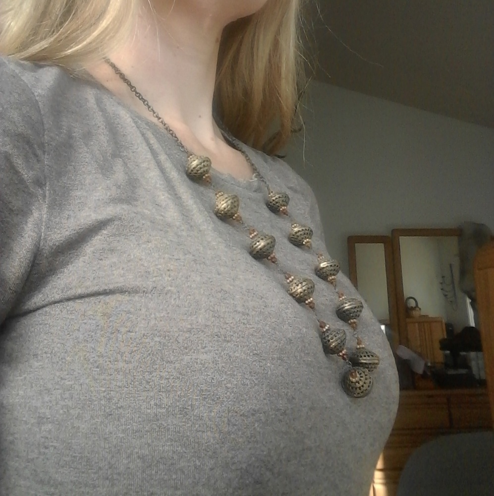 World Market Brass ball cage Fashion Necklace